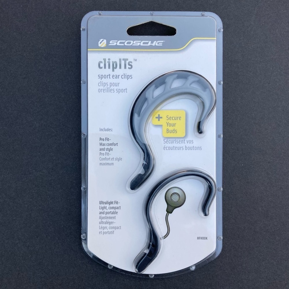 Scosche ClipITs Sport Ear Clips Light,l Compact Portable Secure Your Earbuds NWT